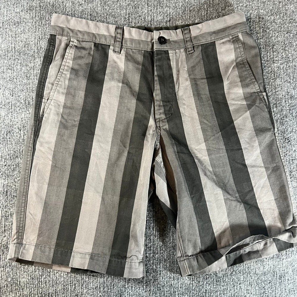 The North‎ Face Shorts Mens 32 Vertical Stripe Gray Outdoor Casual